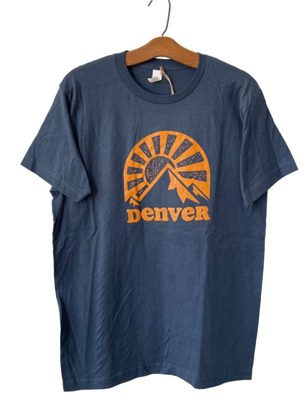 Good Land Supply Co. Graphic Tee Medium Denver Short Sleeve Indigo Cotton NEW